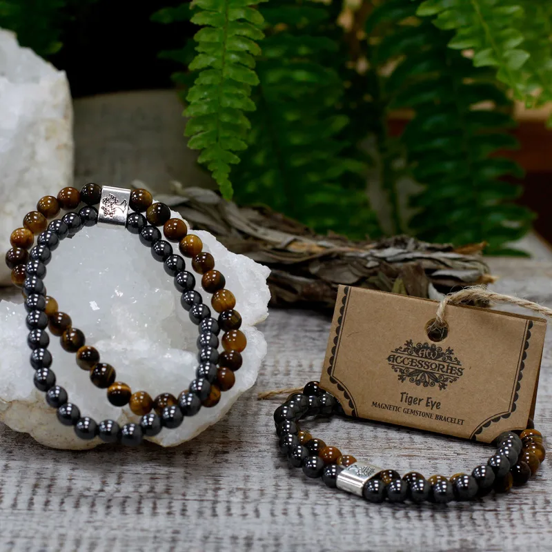 Bracciale con Pietra Naturale Magnetica - Occhio di Tigre