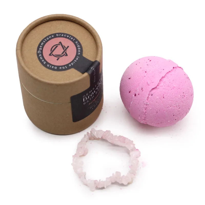 Bracciale Quarzo Rosa con Bomba da Bagno