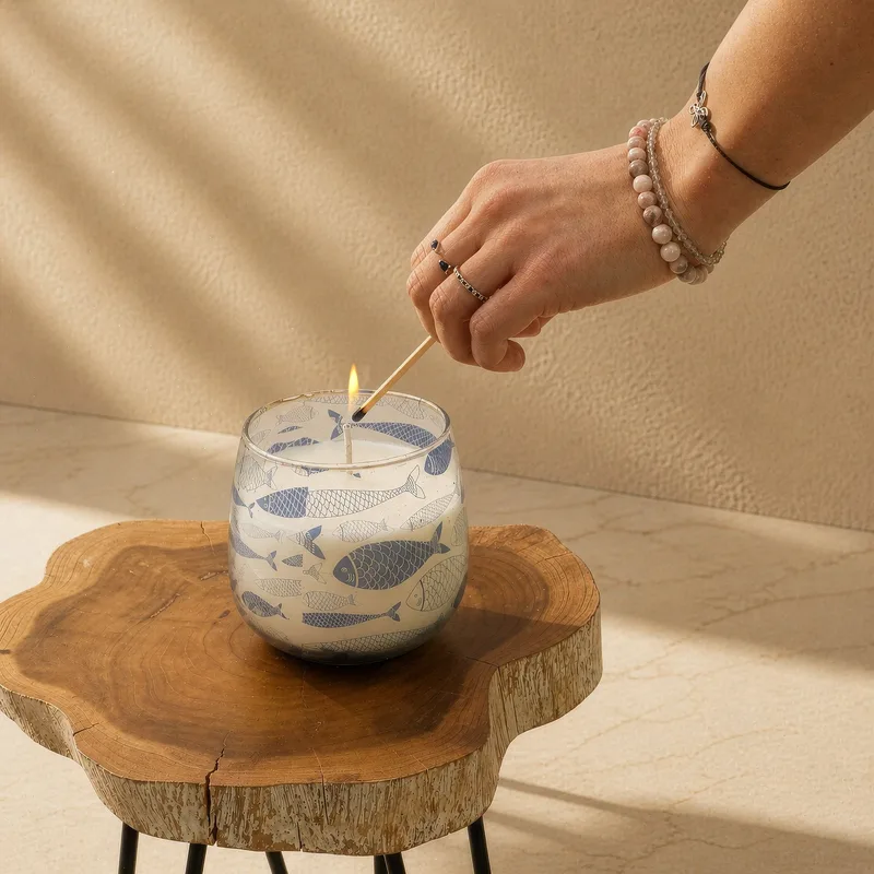 Medium Glass Jar Candele Seabreeze — foto 4