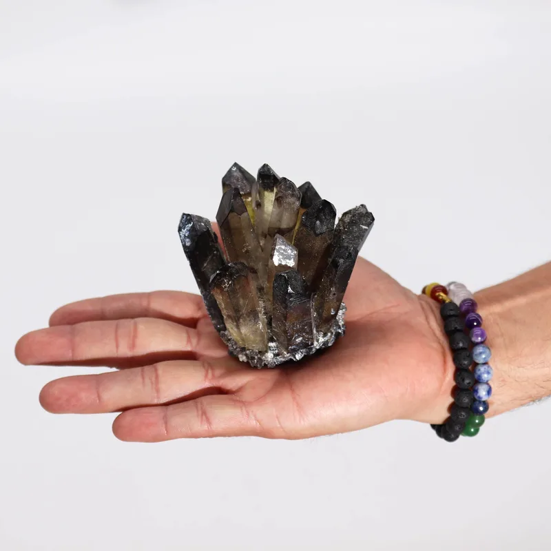 Crafted Quartz Cluster Smoky Ghost Quartz