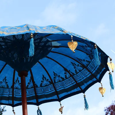 Bali Patio Parasol - Cotton - Turquoise Decor - 1.5m — foto 2