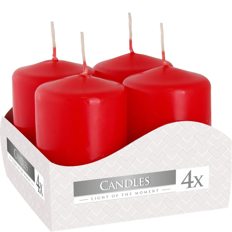 Set of Pillar Candele 40x60mm (4 pieces) - Red — foto 3