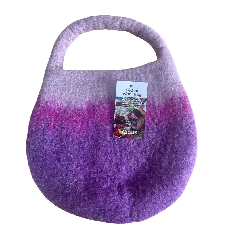 Water Felted Bee Bag One Handle with Magnet Lavanda Shades — foto 3
