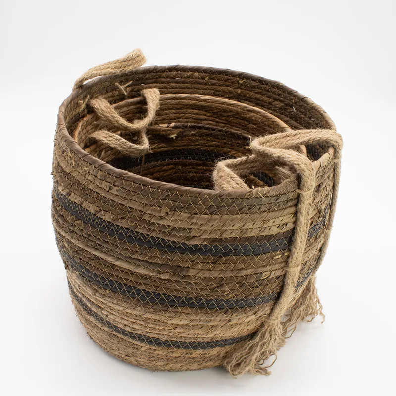 Bananna Leaf & Seagrass Large Baskets Naturale Browns Set of 3 — foto 1