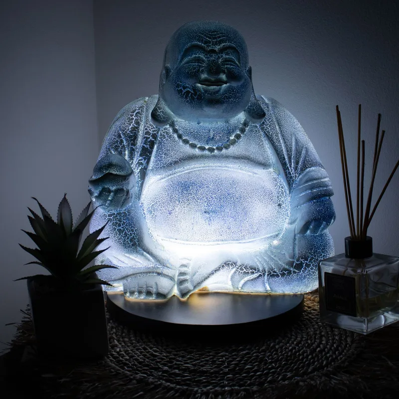 Laughing Buddha Lamp Sky Blu - Round Stand — foto 2