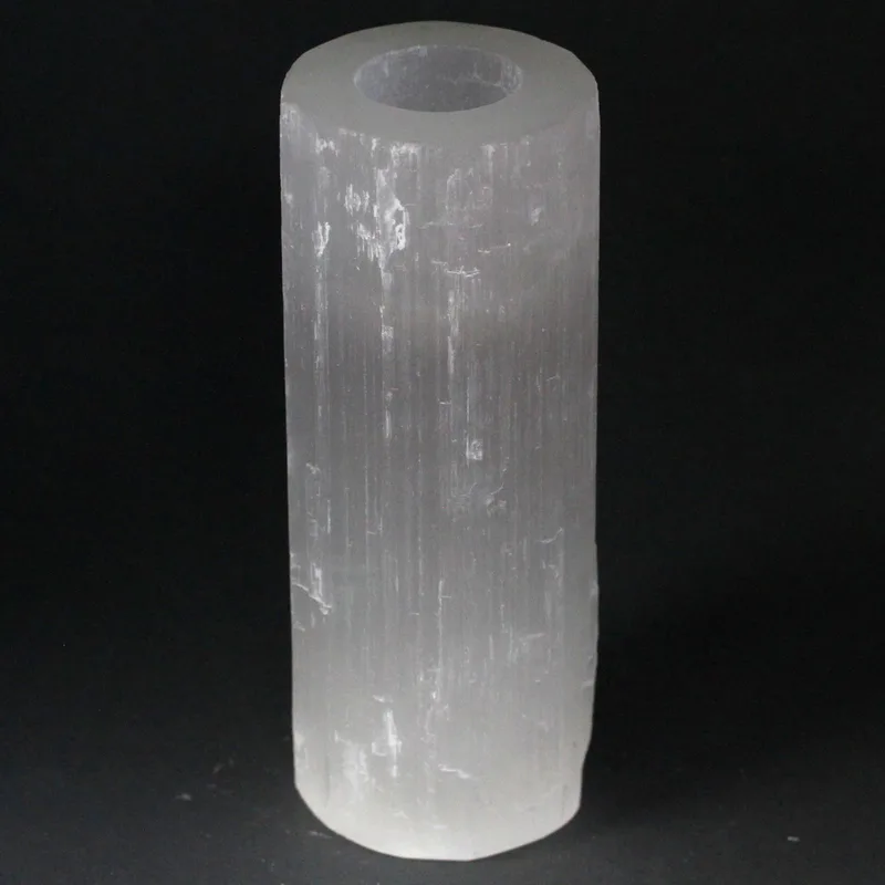 Selenite Cylinder Candela Porta 20 cm