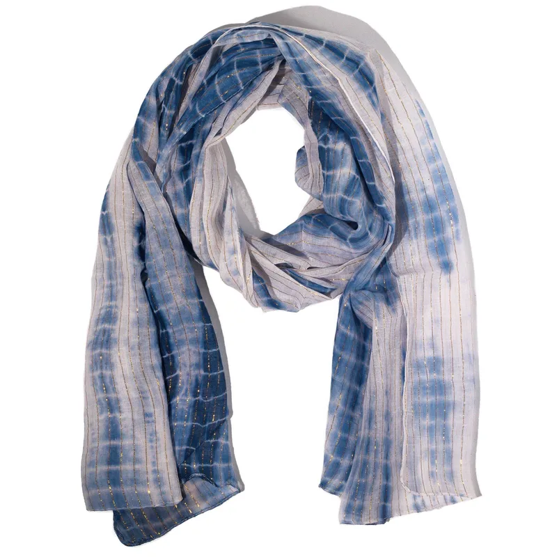 Nomad Sari Party Shine Scarf – Dusky Blu (180×50cm)