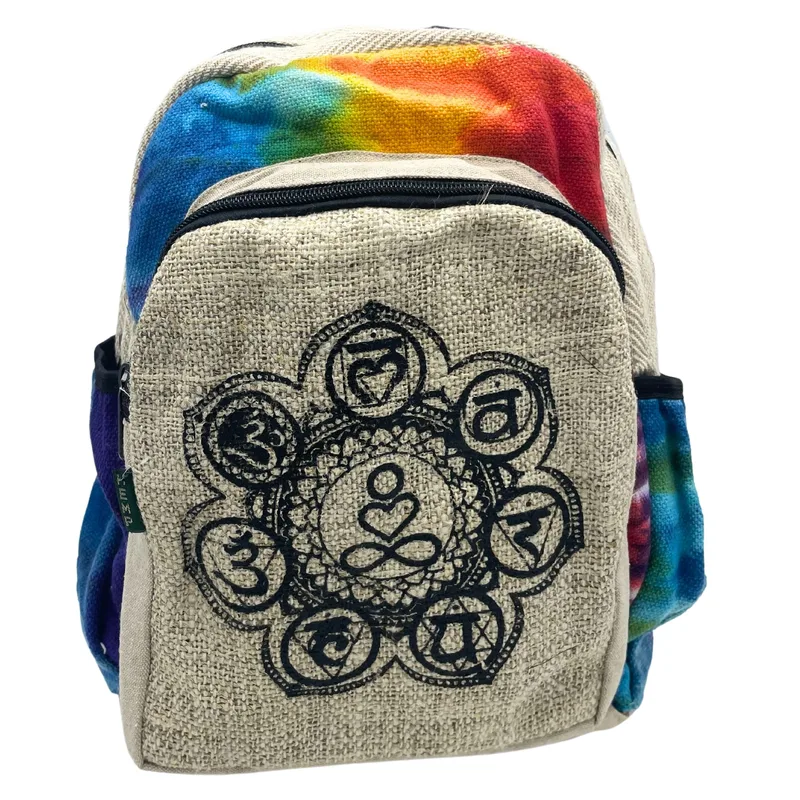 Tiedye Hemp Medium Backpack 7 Chakra