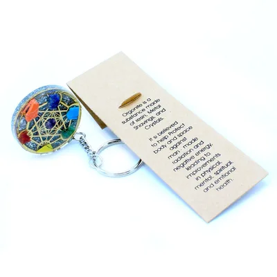 Orgonite Power Keyring Round Seven Chakra — foto 4