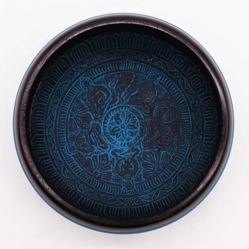 Earth Powder Singing Bowl Blu Mantra Five Buddha 16cm — foto 2