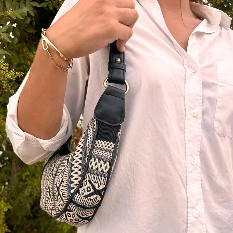Jacquard Hobo Bag Grey Metro Nero strap) — foto 3