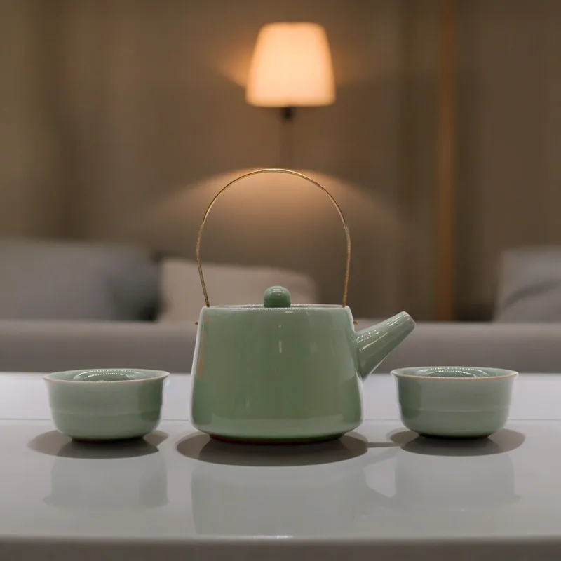 Herbal Jade Teapot Set Pot & Two Cups — foto 4