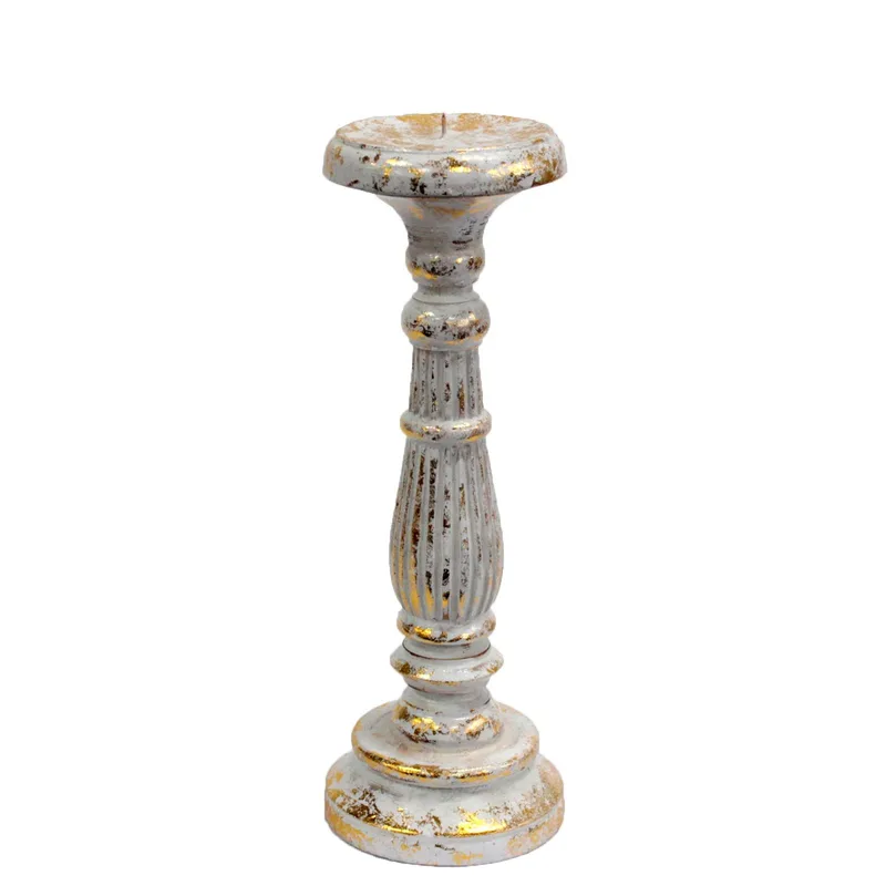 Medium Candela Stand Bianco Oro