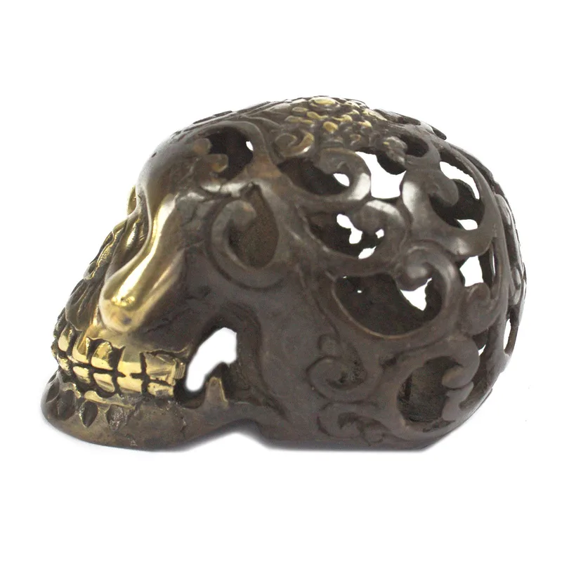 Vintage Brass Skull Med — foto 2