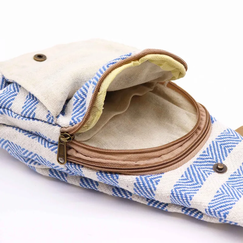Corpo Cross Bag Naturale Cotton Blu & Bianco — foto 2