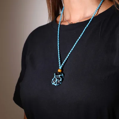 Crystal Gemstone Necklace Cord 45cm/18inch - Blu — foto 1