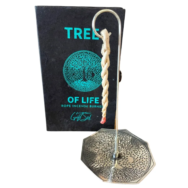 Rope Incenso and Argento Plated Porta Set Albero of Life