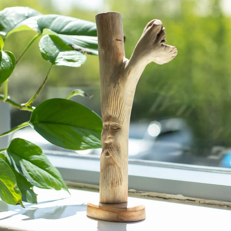 Fatto a mano Parasite Legno Art Carving Greenman — foto 5