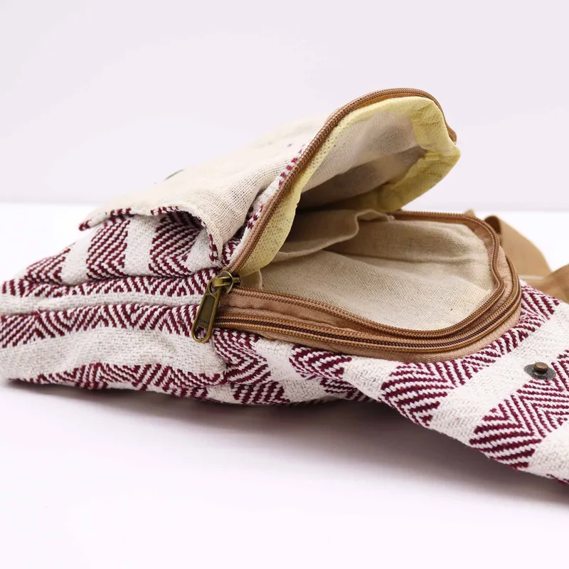 Corpo Cross Bag Naturale Cotton Burgundy & Bianco — foto 2