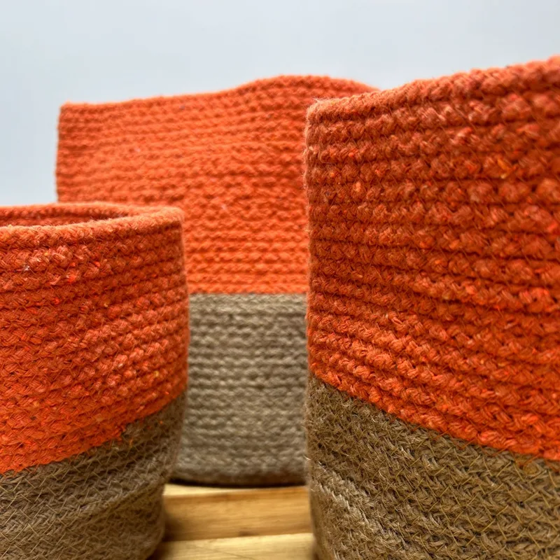 Set of 3 Cotton Rope Storage Baskets Arancia — foto 2