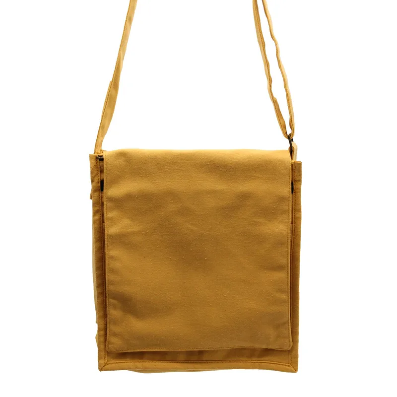 Borsa a tracolla in tela di cotone - Giallo
