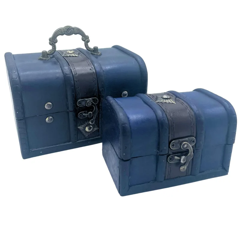 Treasure Chest Set of 2 Teal