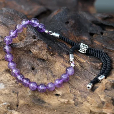 Bracciale in argento 925 con ametista nera — per custodire la tua forza interiore — foto 2