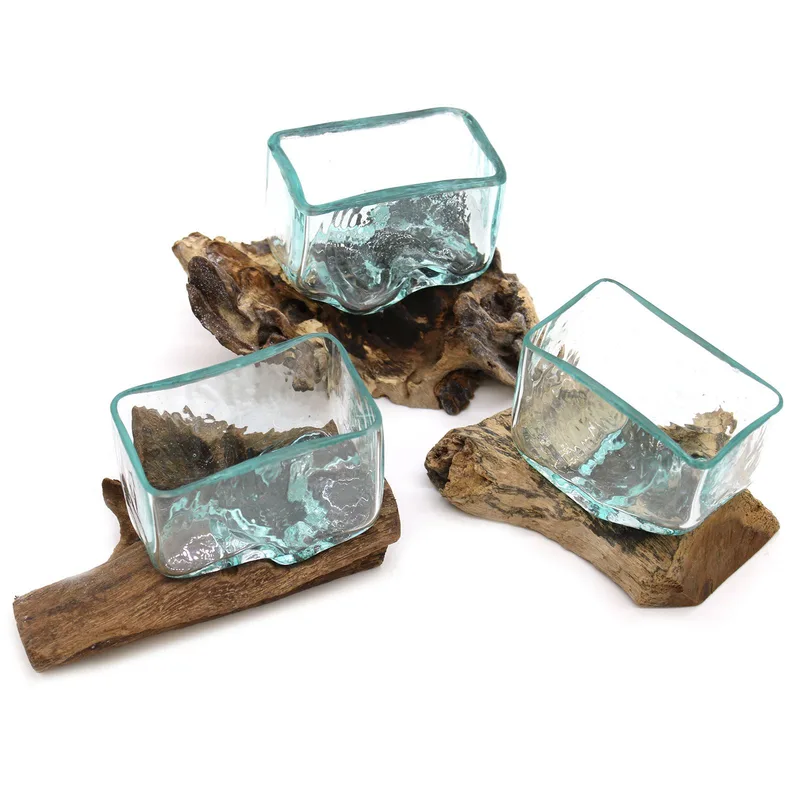 Molten Glass Tank on Legno with Stand Small Bowl — foto 1
