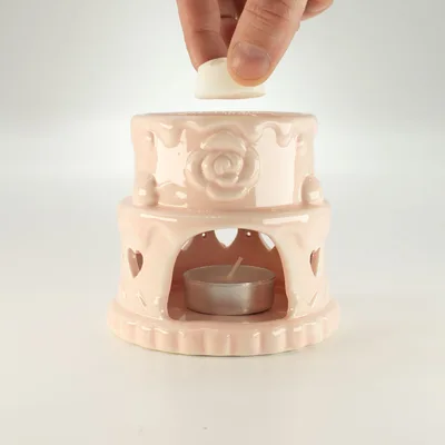 Ceramic Cake Olio Bruciatore - Hearts - Pink — foto 4
