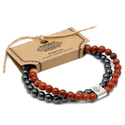 Bracciale Gemma Magnetica - Rosso Pietra Lunare — foto 4