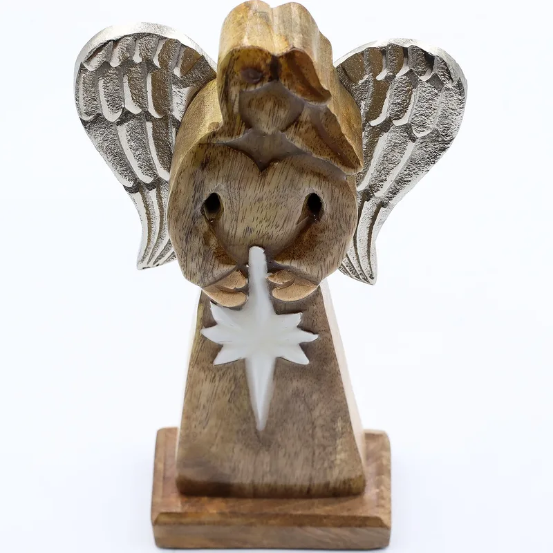 Large Mango Legno Peace Angel Metal Wings & Enamel Detail — foto 2