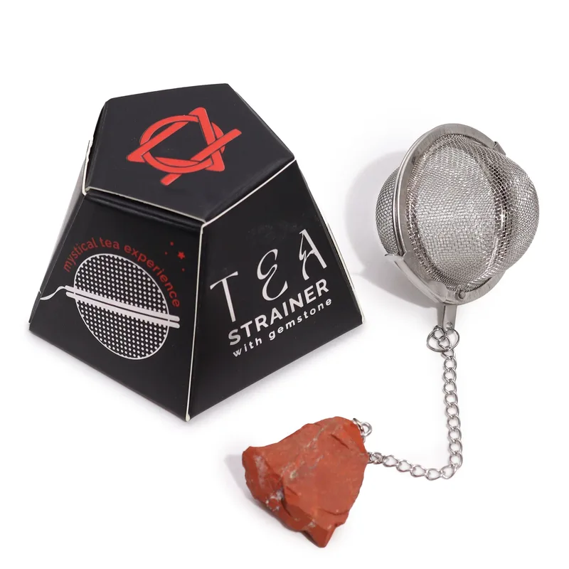 Raw Crystal Gemstone Tè Strainer - Red Jasper