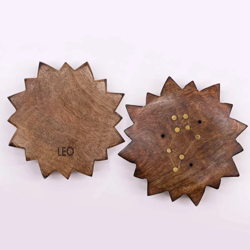 Engraved and Brass Zodiac Sign Incenso Burners Sun — foto 6