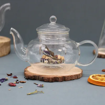 Glass Infuser Teapot Round Pearl 400ml — foto 1