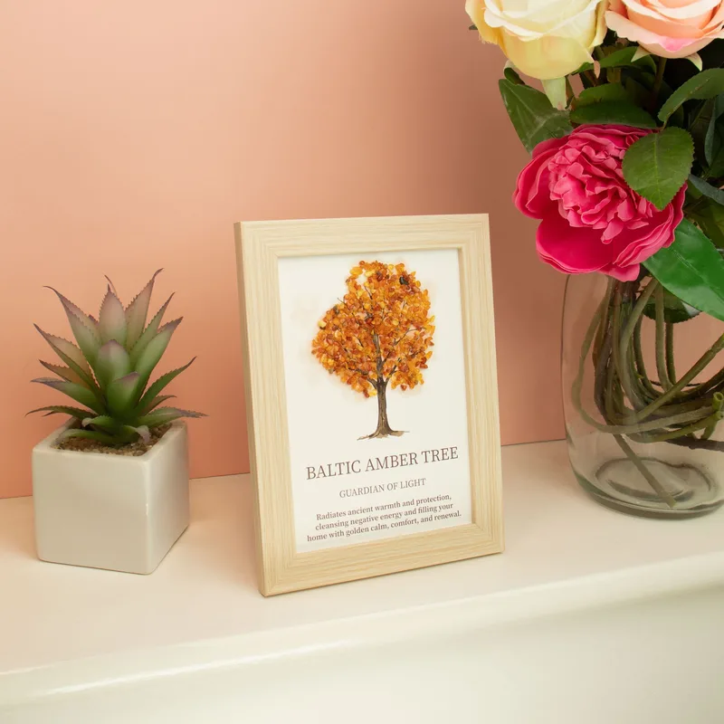 Gemstone Picture - Albero of Life - Baltic Ambra (20x14.7x1cm) — foto 1