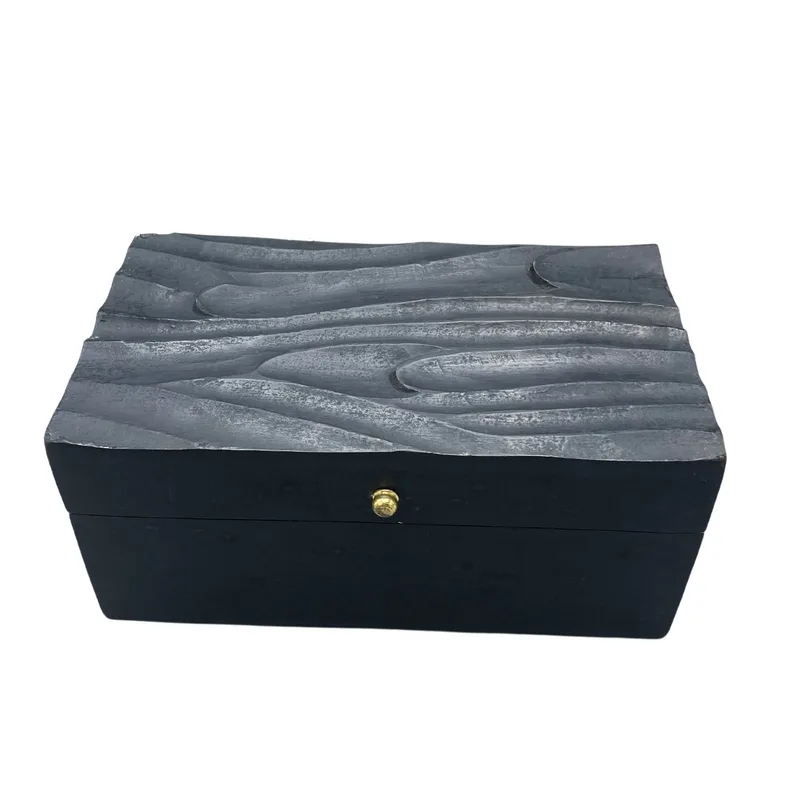 Vintage Deco Multi Purpose Scatola 22x12x10cm Nero Swirls