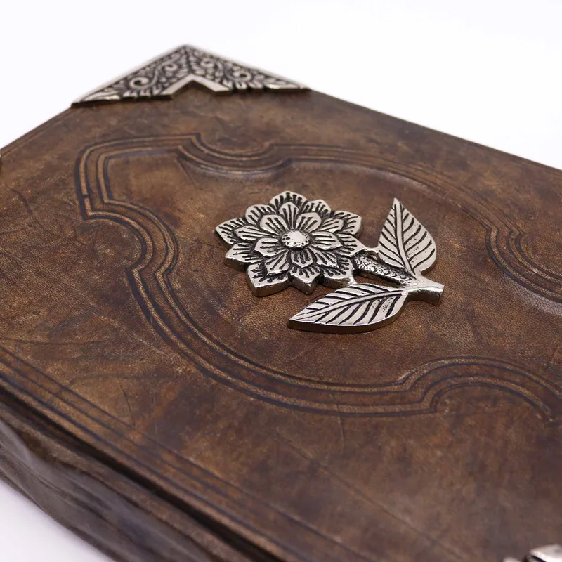 Heafty Brown Tan Book Zinc Rosa Decor 200 Deckle Edges Pages 26x18cm — foto 1