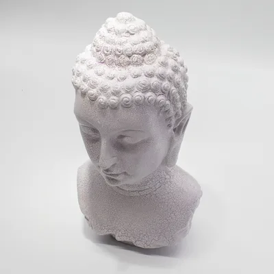 Buddha Bust Lamp Lavanda Crackle - Oval Stand — foto 3