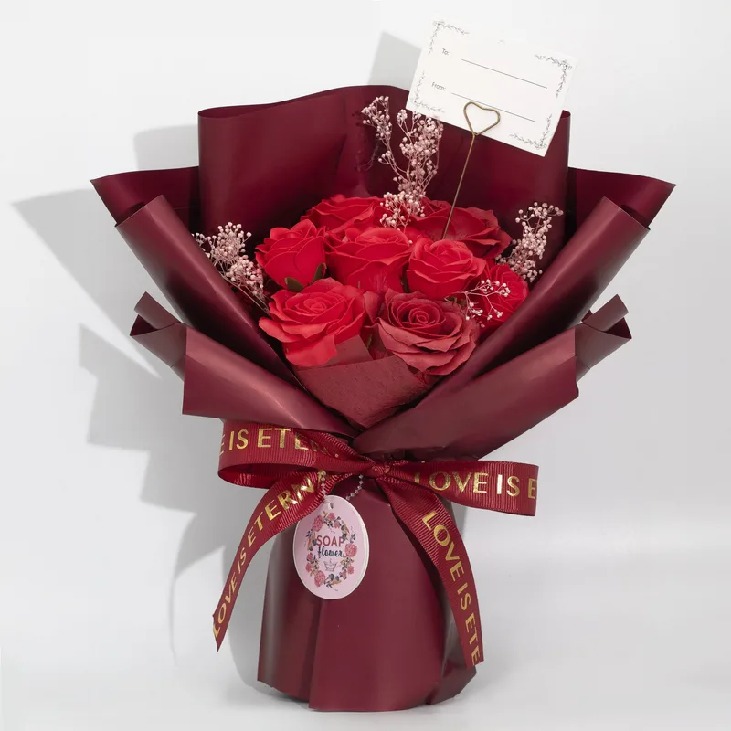 Large Red Roses Bouquet Love is Eternal Gift Card