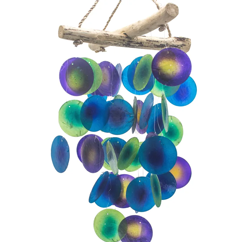 Verde & Purple Driftwood Cross Chime — foto 3