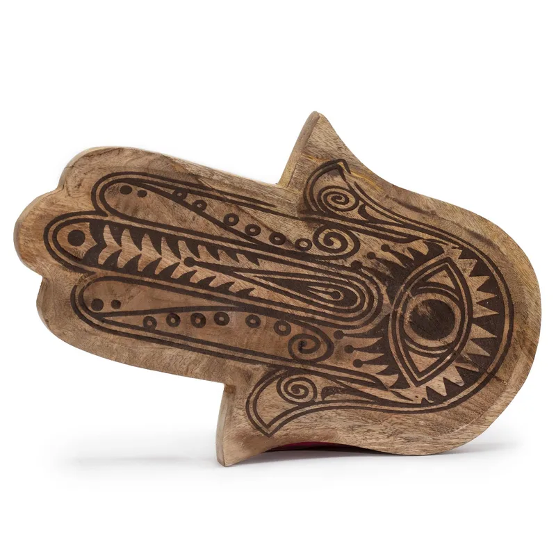 Long Tray 30x20.5x2.5cm Hamsa Nero Engraved