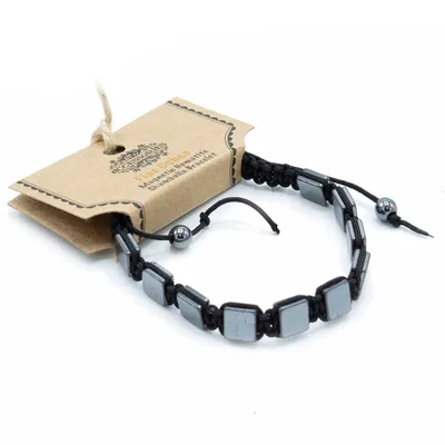 Bracciale Shamballa in Eritreo di Hematite Magnetica con Cubi Piatto — foto 1