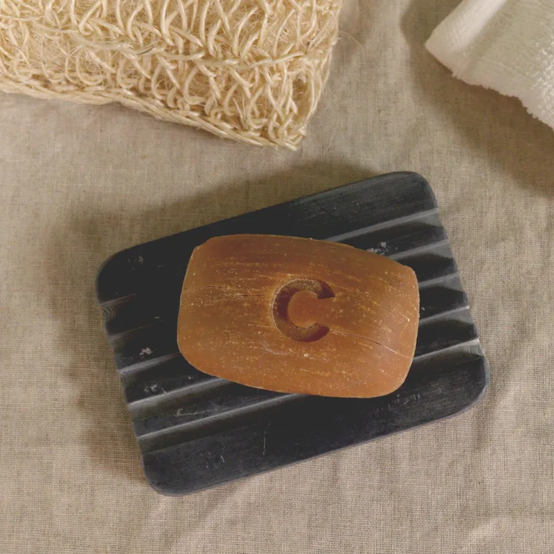 Grey Soapstone Sapone Dish 12x8.5cm - Heavey Ridges — foto 2