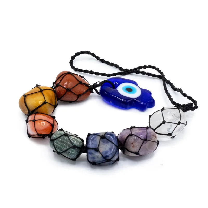Hanging Chakra Stone Pendant Hamsa — foto 1