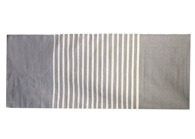Tappeto in Cotone Indiano 70x170cm Grigio