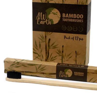 1x Bamboo Toothbrush - Charcoal Medium Soft — foto 3