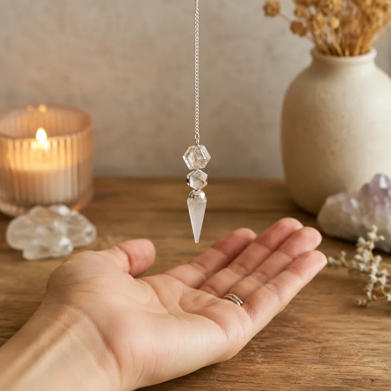 The Architect of Clarity Three Piece Pendulum Crystal Quartz — foto 2