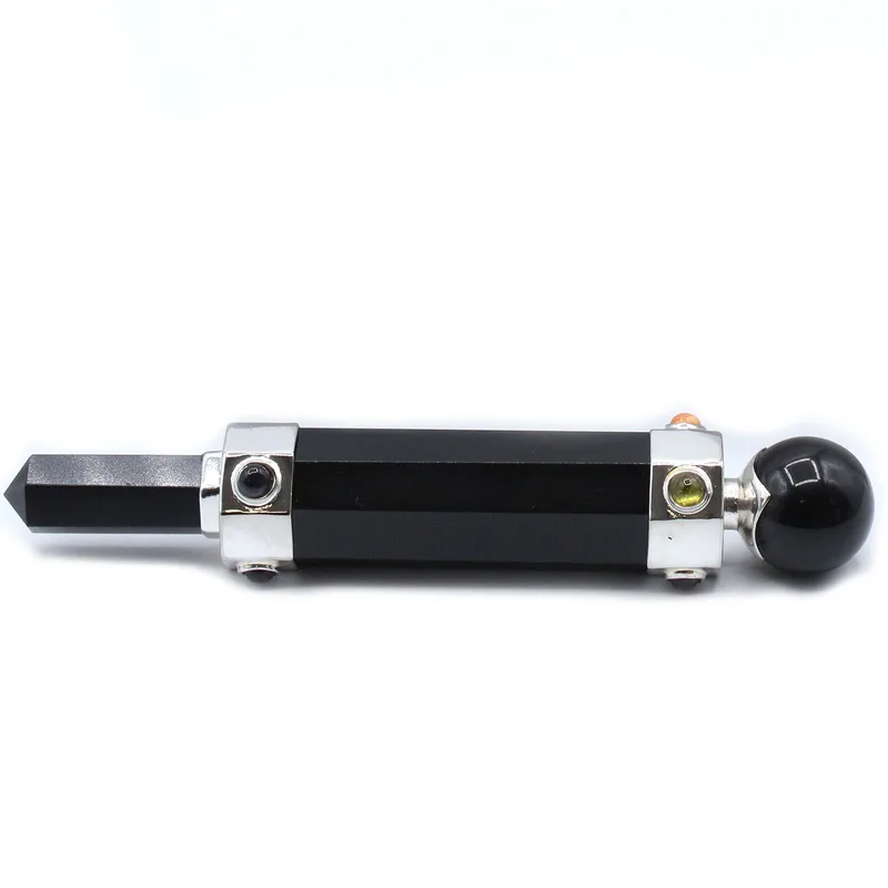 Hexagonal Crystal Healing Wand 12cm Nero Agate — foto 4