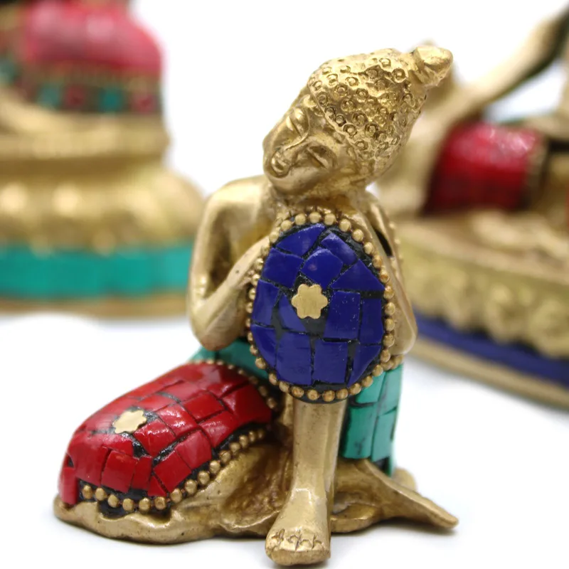 Brass Buddha Figure Lrg Head 11.5 cm — foto 6