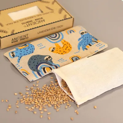 Lavanda Naturale Cotton and Juco Eye Pillow in Gift Scatola Lazy Sloth